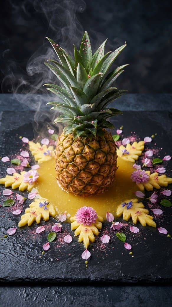 Image Principale E-commerce - Photo Macro Hyperréaliste d'un Ananas dans son Jus