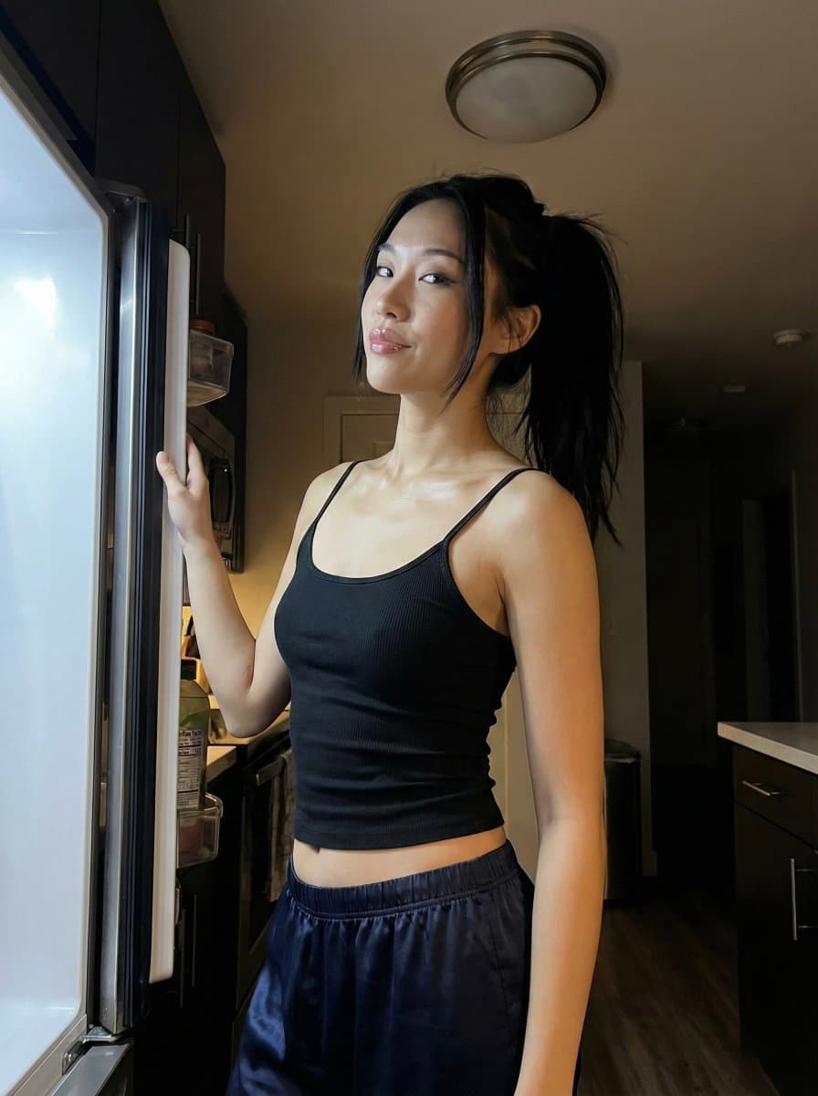 Intimate Midnight Kitchen Portrait