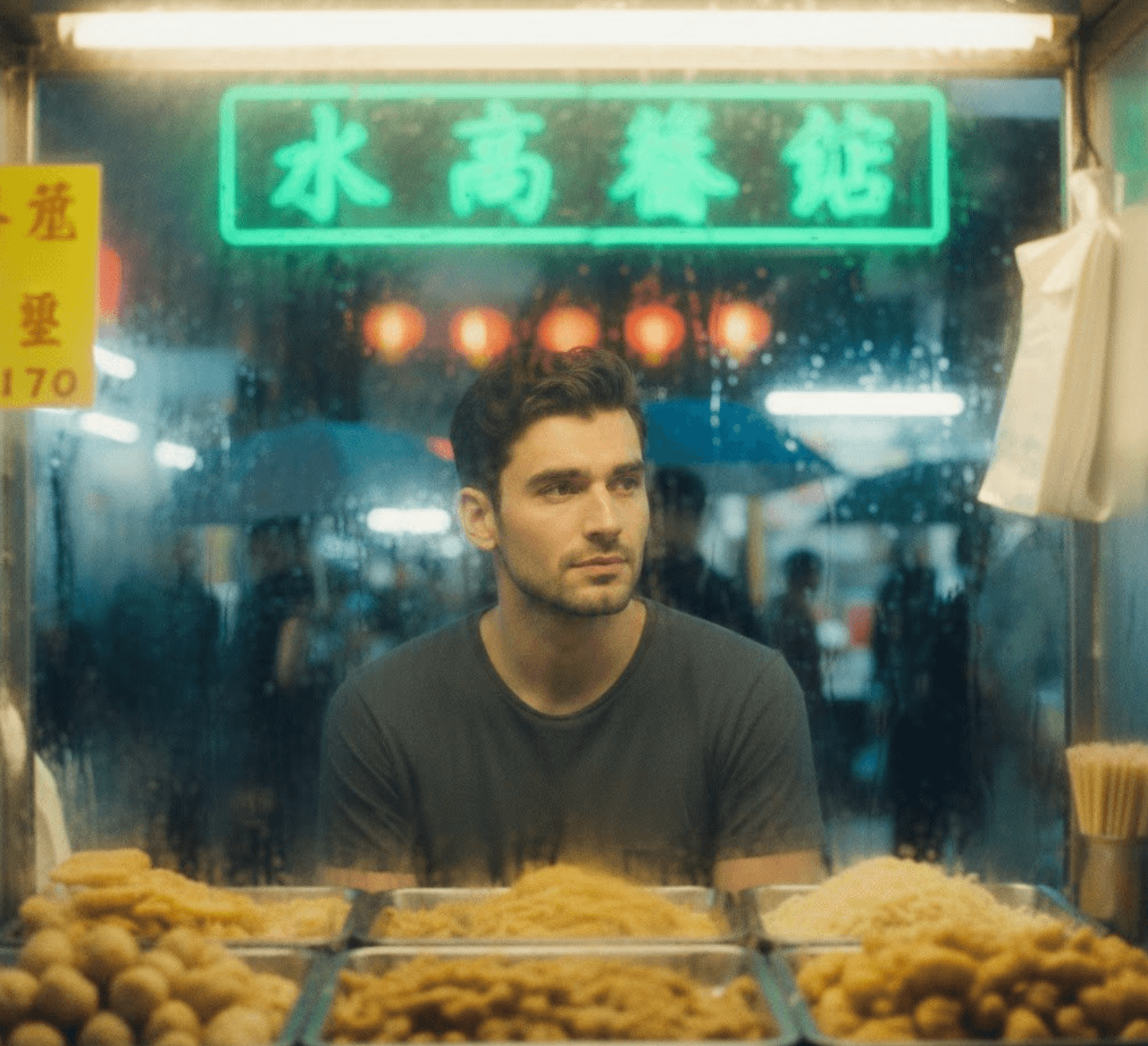 Beschlagenes Fenster einer Street-Food-Bude