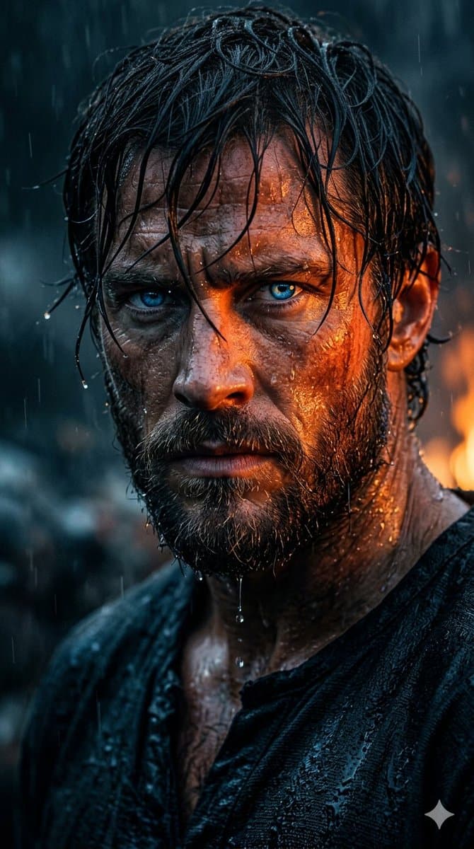 Profile / Avatar - Rugged Cinematic Rain Portrait
