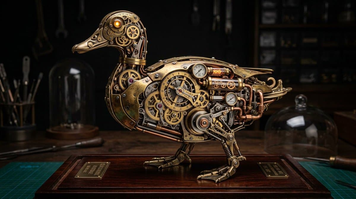 Oyun Varlığı - Steampunk Minyatür Saat Mekanizması Makinesi