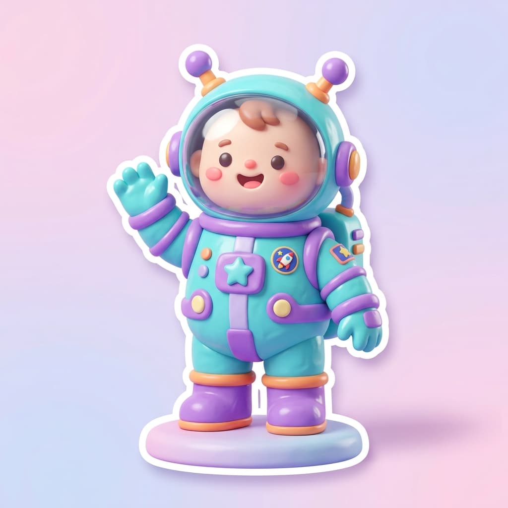 Niedliche 3D-Spielzeug-Astronautenfigur