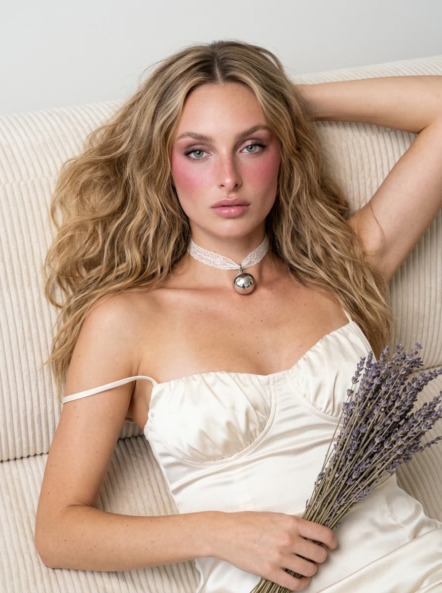 Social Media Post - Dreamy Silk-Satin Portrait with Dried Flowers