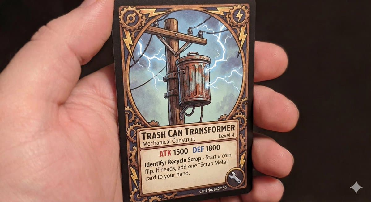 Game-Asset - Mastmontierter Transformator im TCG-Stil