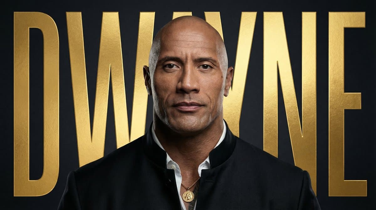 Poster de Portrait Cinématique avec Typographie Dorée